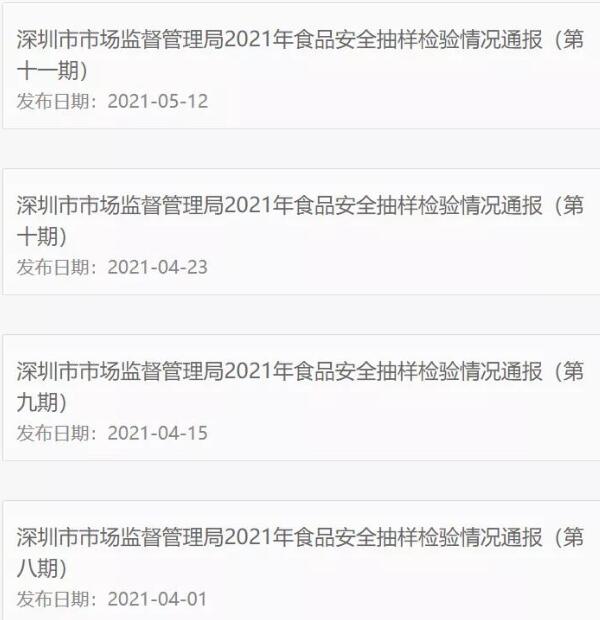 深圳市監(jiān)局不定期進行食品安全抽檢